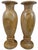 A pair of very decorative marble vases made from teakwood marble, dating from the 20th century, around 1980. Each vase is...
