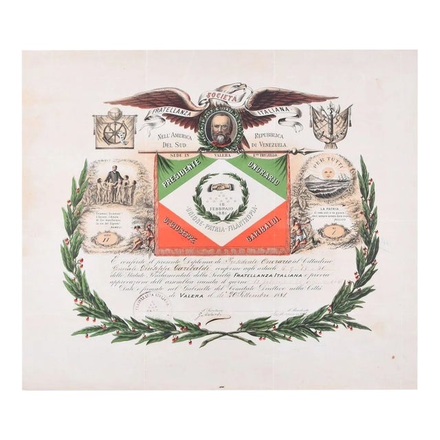 Società Fratellanza Italiana - Original Stencil - 1881 1881 For Sale