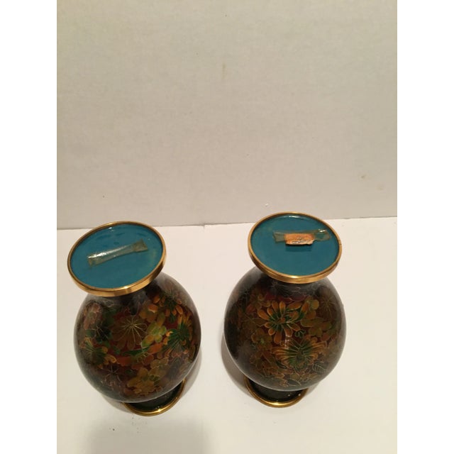 1950s 1950s Cloisonné Vases - a Pair For Sale - Image 5 of 7
