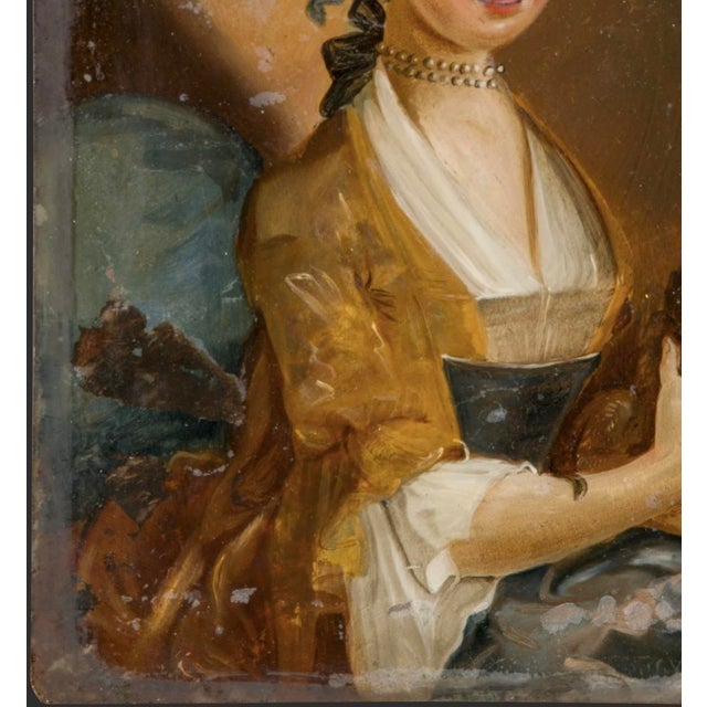 Early 18th-Century Italian Venetian Portrait Painting on Glass For Sale - Image 10 of 14