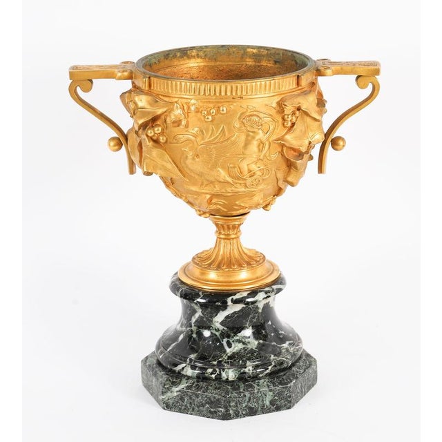 Antique Classical French Grand Tour Gilt Bronze Urns, Set of 2 For Sale - Image 10 of 18