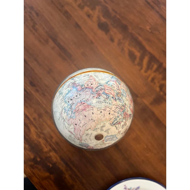 Vintage World Globe on Iron Tripod Stand For Sale In San Francisco - Image 6 of 6