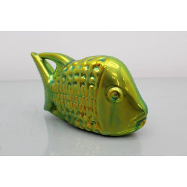 Art Deco Eosin Green Glazed Ceramic Figures by J. Nador for Zsolnay, Hungary, 1970s, Set of 2 For Sale - Image 14 of 15