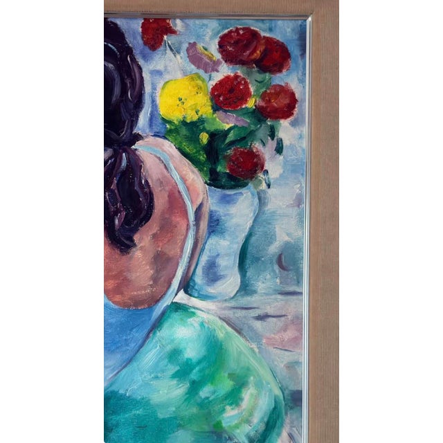 Mid-Century Modern Mid-Century Figural Oil Painting by Jim Hernandez – Barcelona, 1979 For Sale - Image 3 of 11