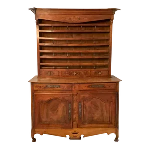 19th Century Antique Burl Walnut French Vaisselier Cupboard