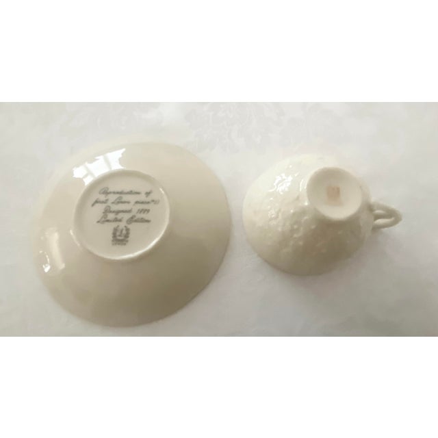 Traditional Mid 20th Century Lenox Reproduction of First Lenox Piece (#1) Designed 1889 Limited Edition Demitasse Cup & Saucer - 2 PCS Mint Condition For Sale - Image 3 of 18