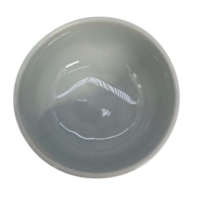 Ceramic Set of 5 Vintage Korean Celadon Lidded Rice Bowls With Grape and Leaf Relief Motif For Sale - Image 7 of 11