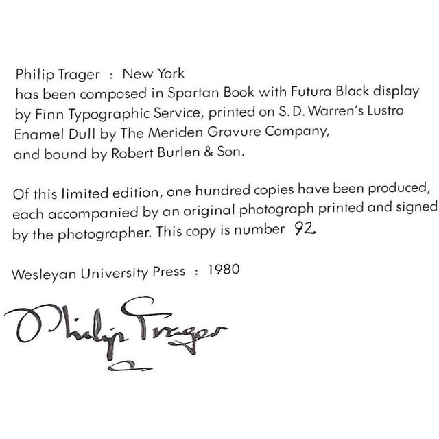 Traditional "Philip Trager: New York" 1980 Auchincloss, Louis [Foreword By] For Sale - Image 3 of 11
