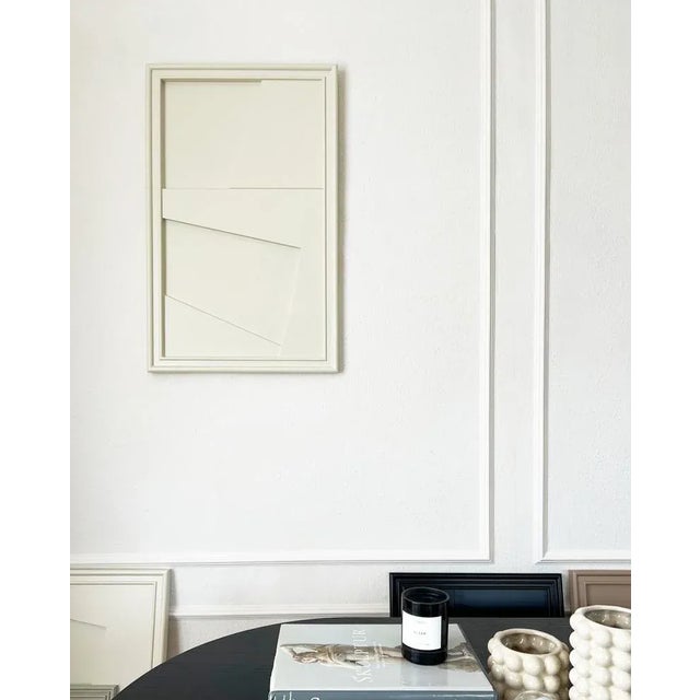 Wooden Edge Wall Art in Oyster White by Likya Atelier For Sale - Image 4 of 5
