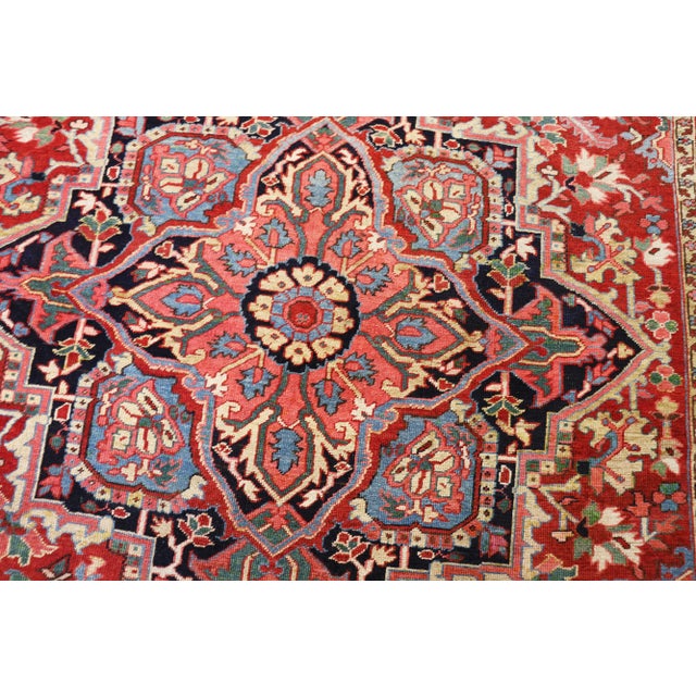 Antique Persian Heriz/Serapi Carpet, 8.3x11.7 For Sale - Image 9 of 11