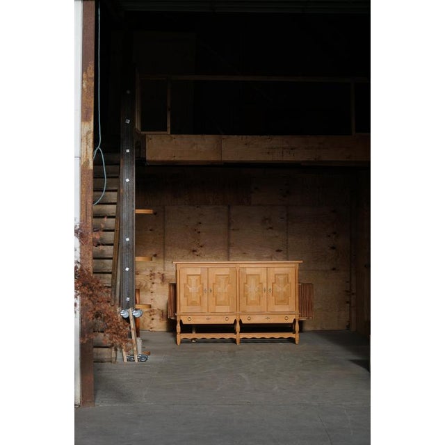 Vintage Danish Oak Sideboard by Henning Kjærnulf, 1950s For Sale - Image 3 of 18