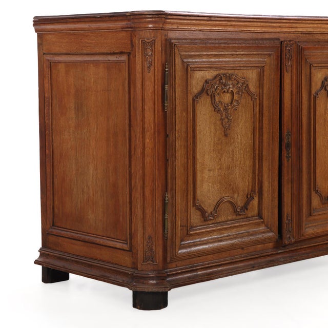A French Provincial Oak Two-Door Server Buffet, C. 1880. For Sale - Image 4 of 7