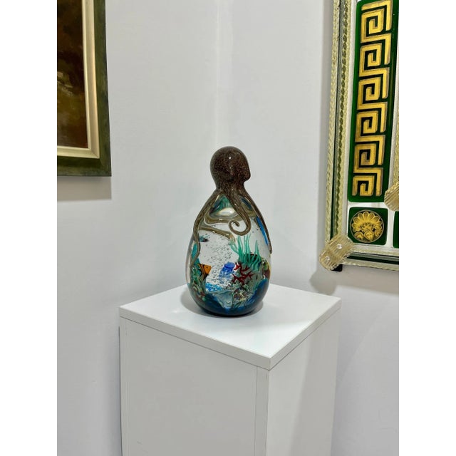 Fabulous and very large Murano Glass Aquarium with an octopus draped over the top. Hand-crafted by one of the top Glass...