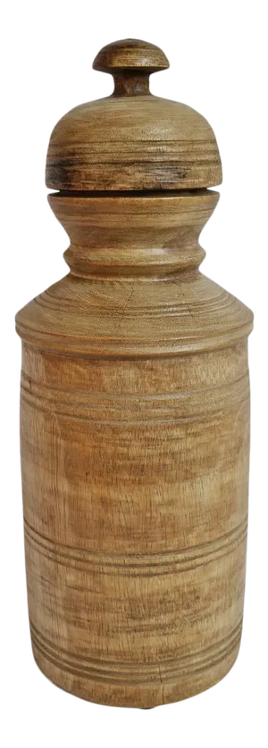 Vintage Rustic Teak Nepal Food Jar