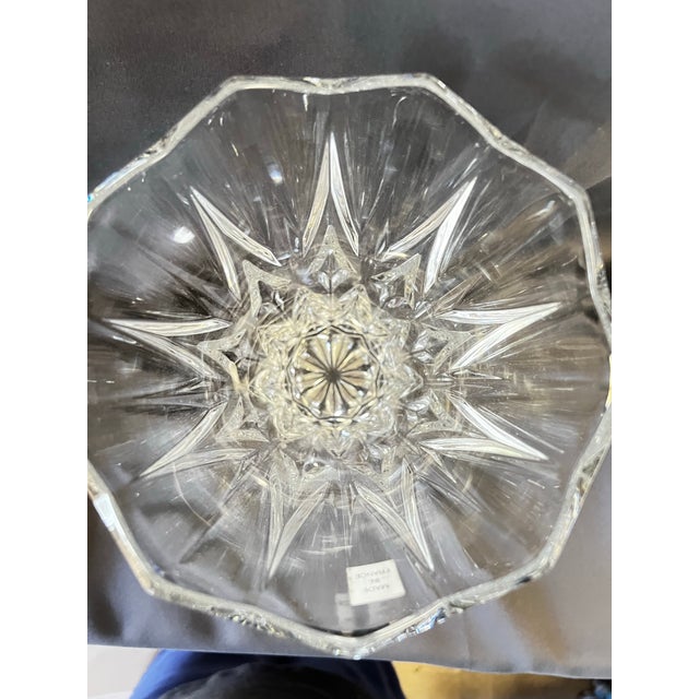 Transparent French Jg Durand Crystal Cathedral Vase, 11” Sculptural Cut Glass For Sale - Image 8 of 12