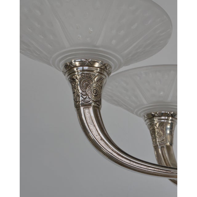 1930s Muller Freres & Ranc French Art Deco 6-Armed Chandelier For Sale - Image 12 of 13