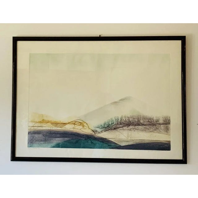 -Crosscurrents II- By German artist Renata Zerner. Limited edition print: Etching on zinc Measurements: 43 inches wide x...