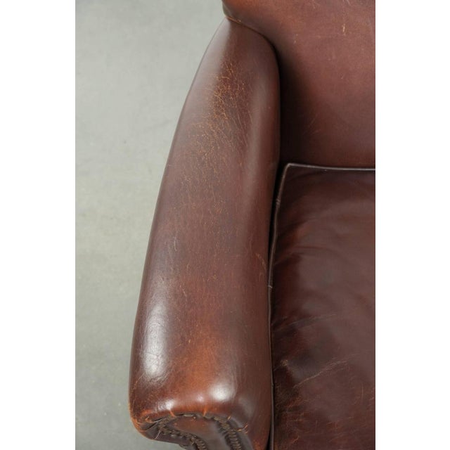 Animal Skin Club Chair in Sheepskin Leather For Sale - Image 7 of 18