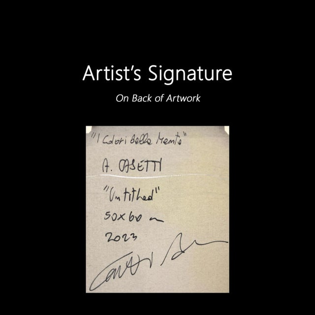 Textural Colorful Figurative Expressionist Abstract Painting "The Colors of the Mind" Framed Original Artwork by Alessandro Casetti For Sale - Image 9 of 9