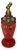 Czech Red Cut to Clear Jeweled Atomizer: Ormolu Filigree Floral Design For Sale
