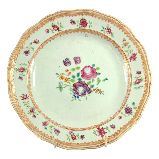 18th Century Qianlong Fencai Porcelain Plate, China For Sale