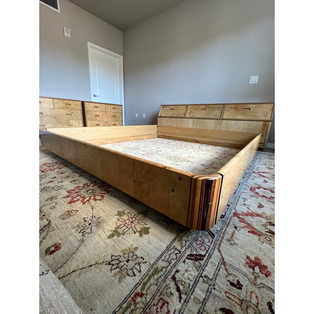Mid-Century Modern Vintage Henredon Scene Two King Size Storage Headboard and Bed Frame For Sale - Image 3 of 13