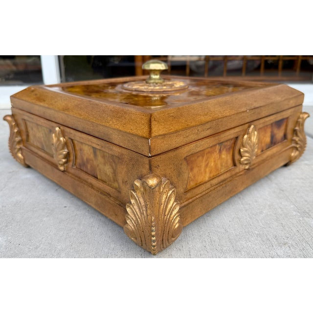 Baroque Large Pen Shell With Gold Baroque Details Box For Sale - Image 3 of 9