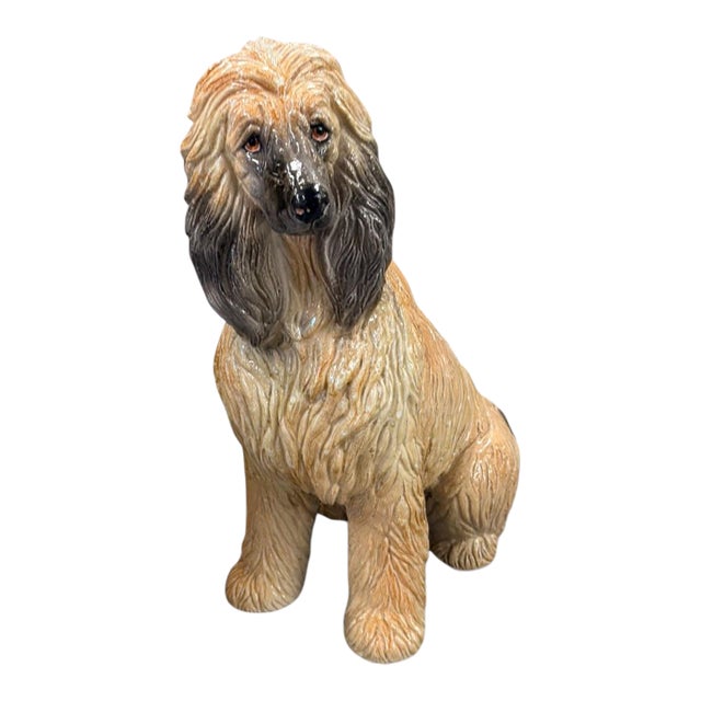 Monumental Glazed Afghan Hound Figure, Made in Italy For Sale