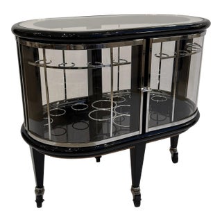 Mid-20th Century Modernist Ebonized Bar Cart For Sale