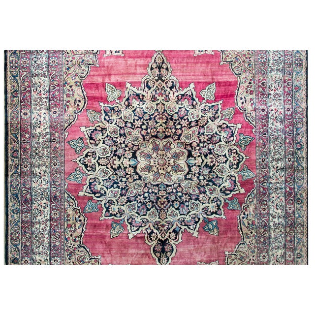 Textile Late 19th Century Persian Lavar Kirman Rug For Sale - Image 7 of 15