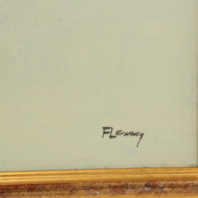 Paint David Fleming "Bluefly" Original Acrylic Framed Painting Signed For Sale - Image 7 of 11