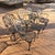 Late 20th Century Vintage Wrought Iron Outdoor Table With Glass Top and 6 Chairs For Sale - Image 5 of 14
