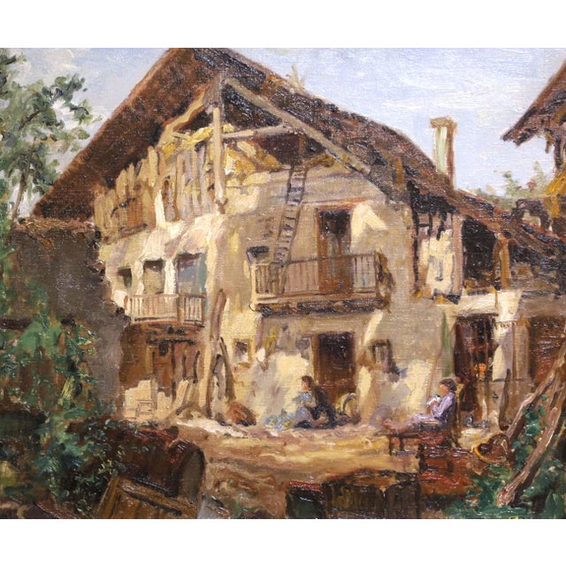 Early 20th Century Early 20th Century French Village Oil Painting by Paul Joseph Barian For Sale - Image 5 of 13
