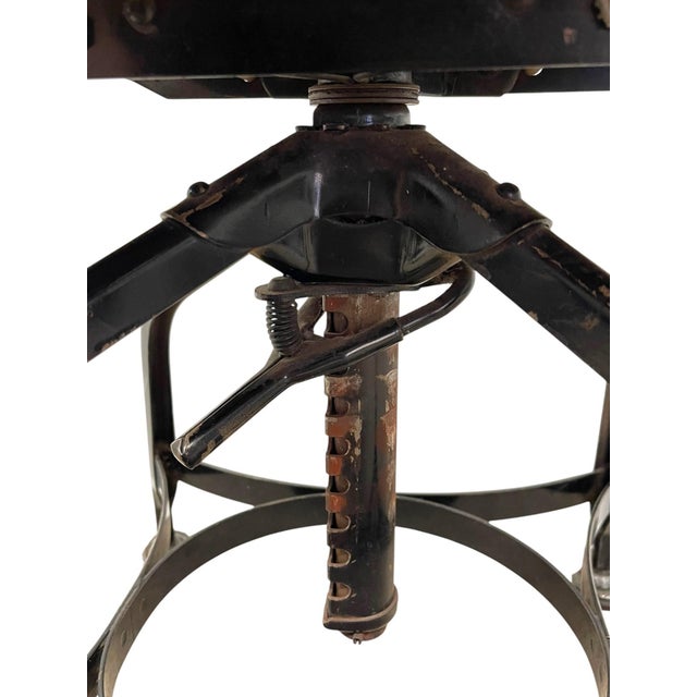 Wood Vintage Industrial Adjustable Height Drafting Chair With Bentwood Seat For Sale - Image 7 of 10