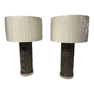 John Richard Hand Beaded Table Lamps - a Pair