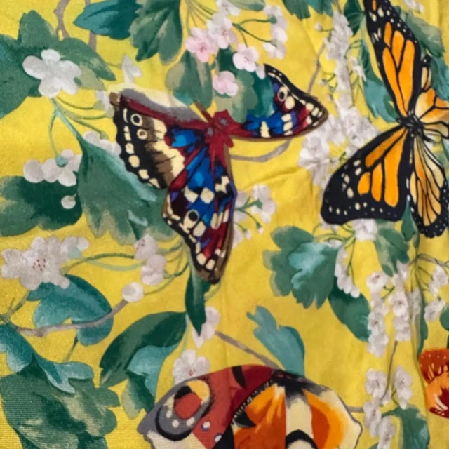 Textile A 1990s Butterflies and Flowers Silk Scarf by Nina Ricci For Sale - Image 7 of 13