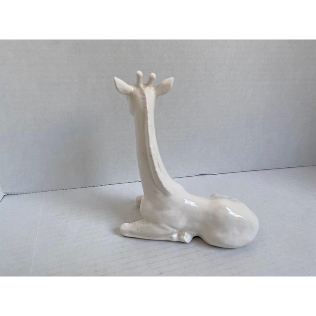 Ceramic 1970s Vintage Fitz and Floyd White Ceramic Giraffe Sculpture For Sale - Image 7 of 12