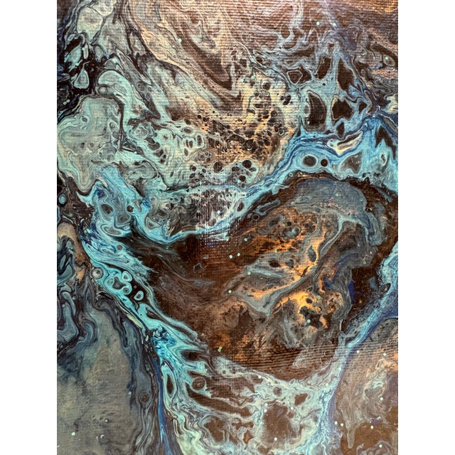 Vintage Contemporary Abstract Expressionist Original Oil Paintings, a Pair For Sale - Image 11 of 12