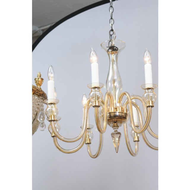 Mid-Century Modern 1960s Scintillating 8-Light Venetian Glass Chandelier For Sale - Image 3 of 12
