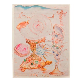 1956 After Dali, Turtle and Jewels First Edition Period Lithograph From the Mrs. Albert D. Lasker Collection For Sale