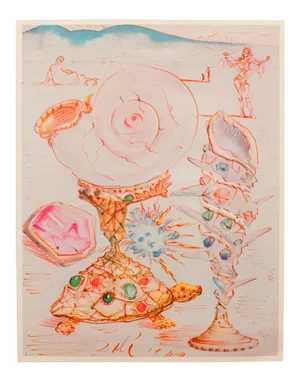 1956 After Dali, Turtle and Jewels First Edition Period Lithograph From the Mrs. Albert D. Lasker Collection