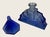 1920s Art Deco Czech Cobalt Blue Fan Perfume Bottle With Faceted Cut Stopper C 1920 For Sale - Image 5 of 6