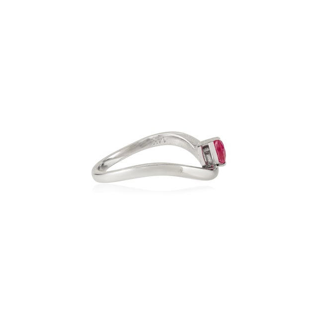 Not Yet Made - Made To Order Handmade Pear Shaped Natural Ruby Wave Ring Size 6 in 14k Gold Christmas Gift For Sale - Image 5 of 14