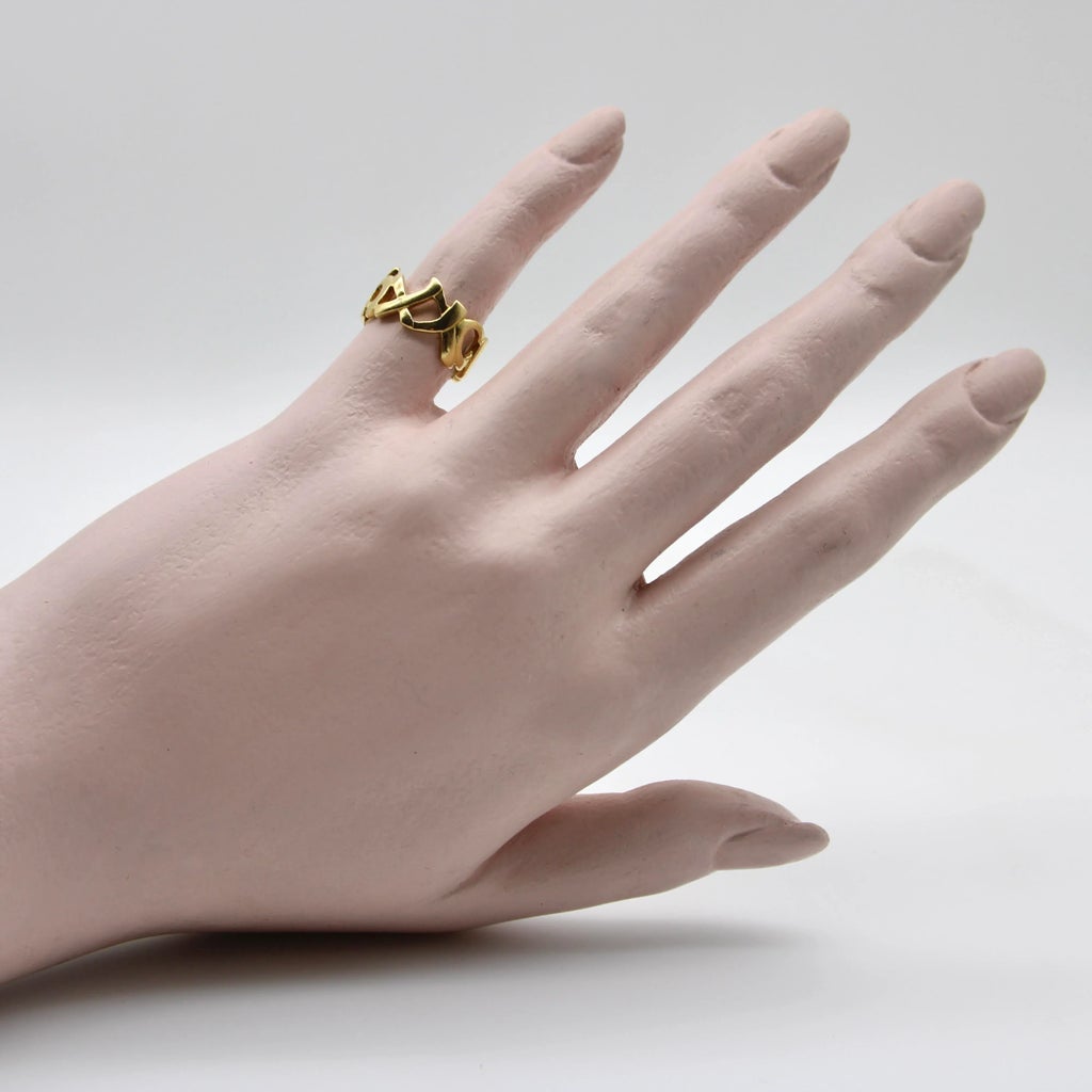 1980s 18k Gold Tiffany & Co. Paloma Picasso Graffiti Kiss Ring