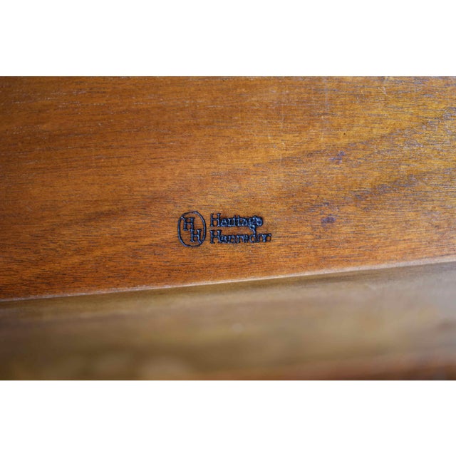 Mid Century French Directoire Mahogany Leather Side Tables by Heritage Henredon - A Pair For Sale - Image 12 of 13