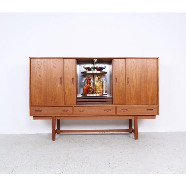 Vintage Danish Highboard with Bar Section, 1960s For Sale - Image 4 of 16
