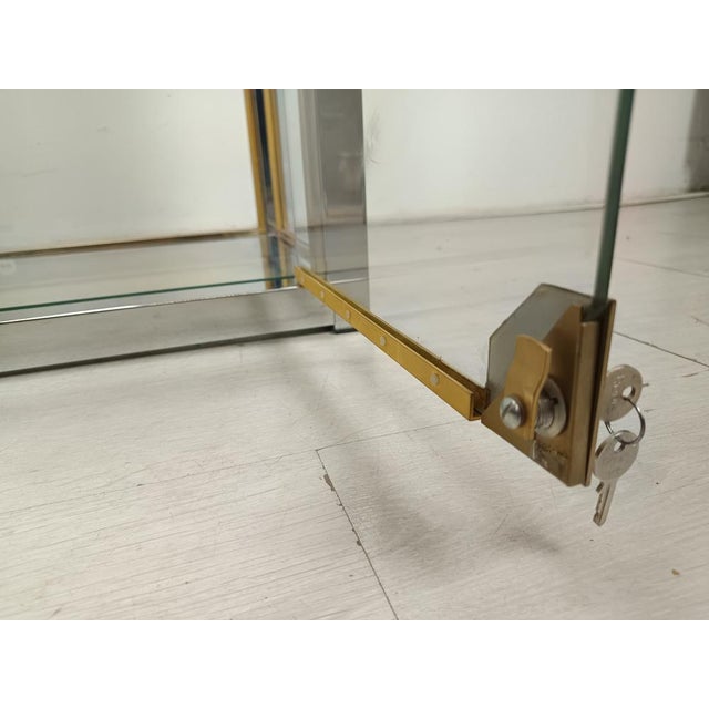 Chromed Brass Glass Display Case, 1970s For Sale - Image 13 of 18