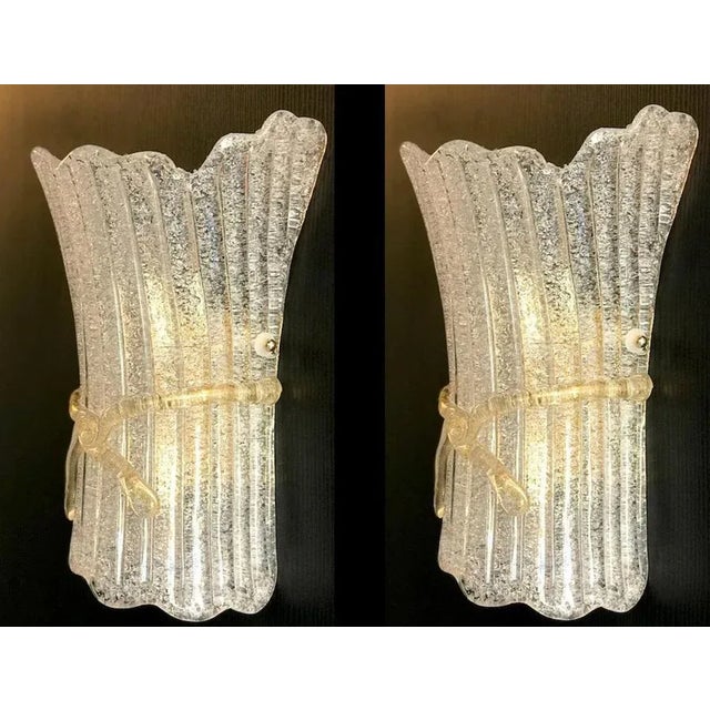 Italian Murano Glass Wall Sconces from Barovier & Toso, 1970s, Set of 2 For Sale - Image 14 of 15