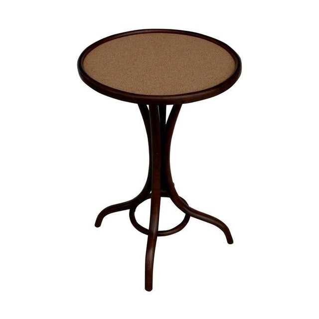 Art Nouveau Early 20th Century Early Thonet Style Pedestal Table With Cork Top For Sale - Image 3 of 10
