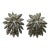 Sterling Silver Two-Tone Large Fern-Like Leaf Earrings Bezel Set With Green Gemstones, A Pair For Sale